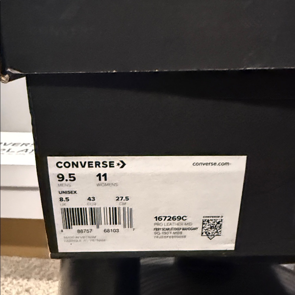 Converse Black Shoe Box with Label